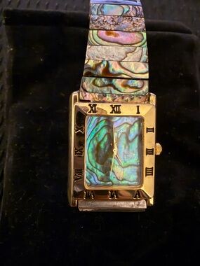 Cheval Abalone Shell Inlay Gold-Tone Quartz Watch - New Battery! 🔋